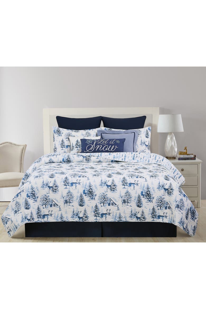 Frasier Cotton Quilt Set  - Reversible and Machine Washable, Alternate, color, Blue