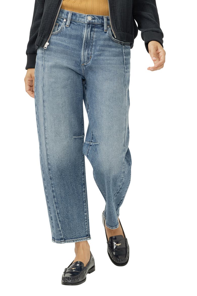 High Waist Barrel Leg Jeans, Alternate, color, LINDON