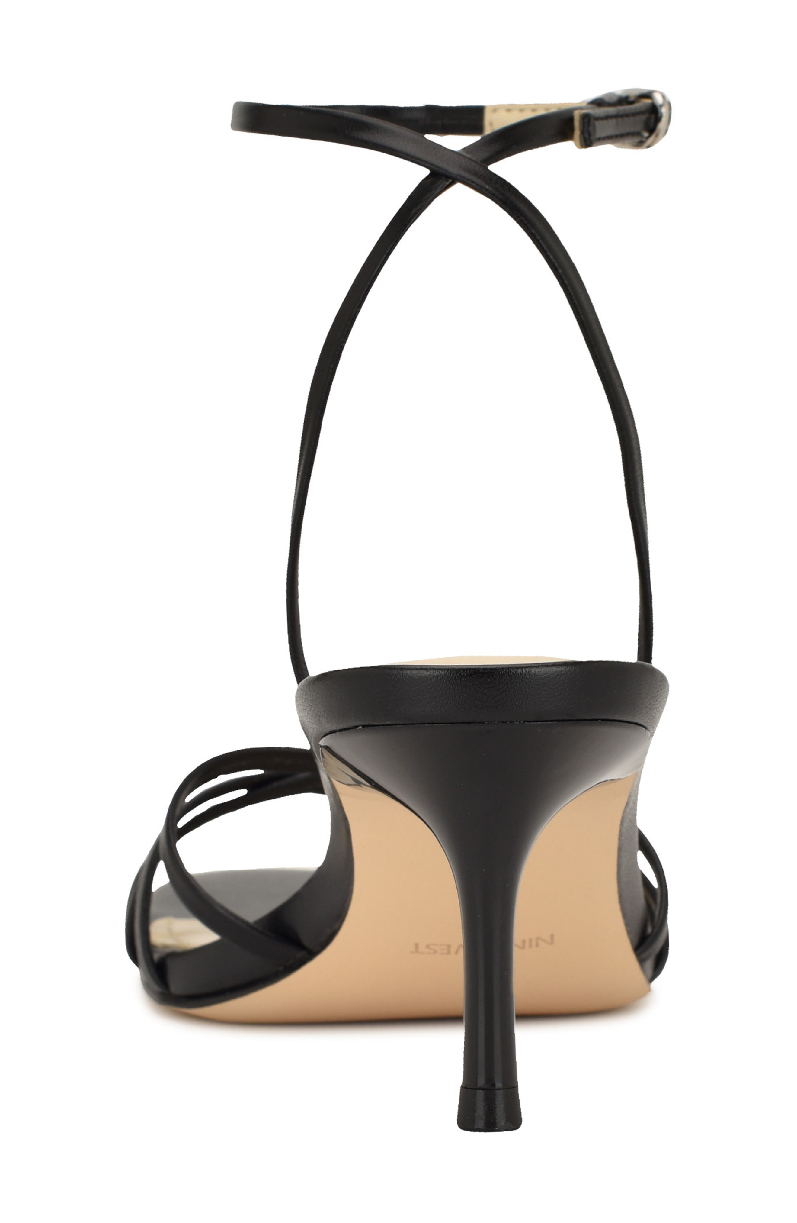 Nine West Gazey Ankle Strap Sandal, Alternate, color, Black