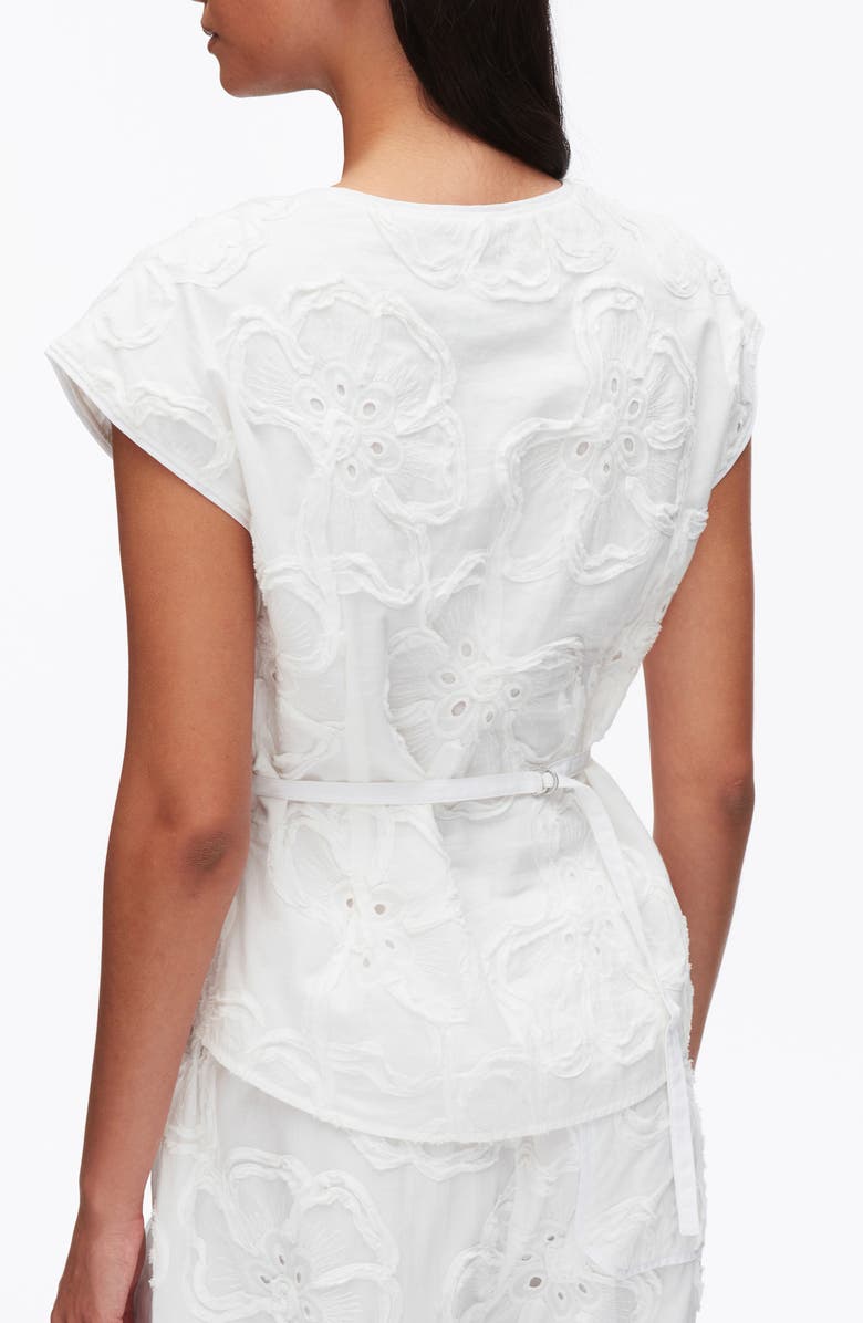 3.1 Phillip Lim 3D Floral Embroidered Top, Alternate, color, White