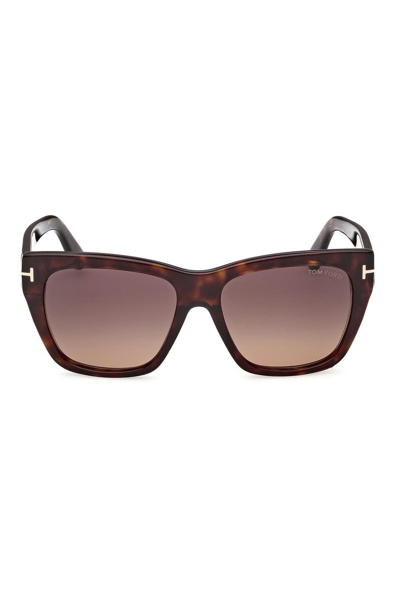 Flynn 55mm Gradient Butterfly Sunglasses, Main, color, SHINY CLASSIC DARK HAVANA /T/ LOGO / GRADIENT PLUM TO SAND LENS