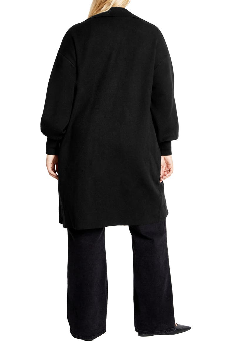 Elsie Longline Cardigan, Alternate, color, BLACK