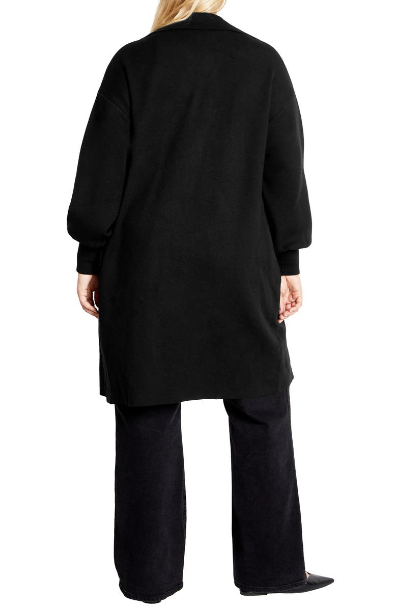 City Chic Elsie Longline Cardigan, Alternate, color, Black