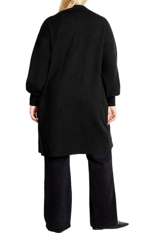 City Chic Elsie Longline Cardigan In Black