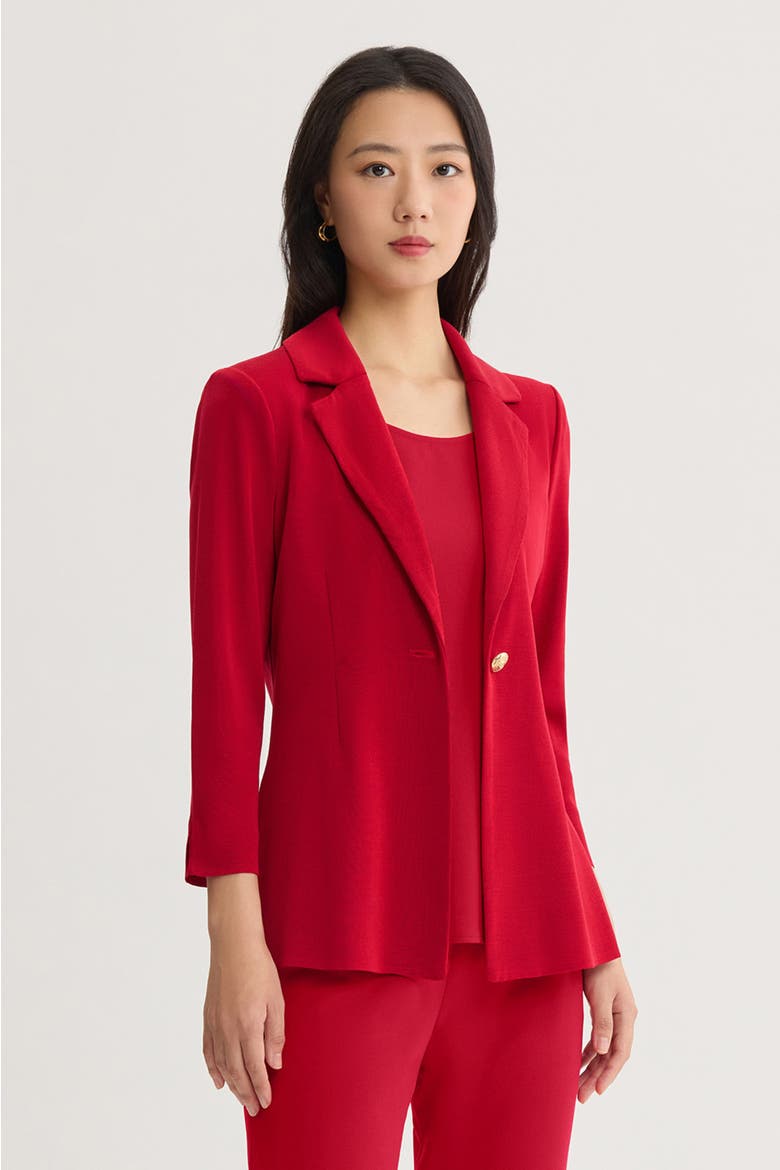 Tailored Single Button Knit Jacket, Alternate, color, Holiday