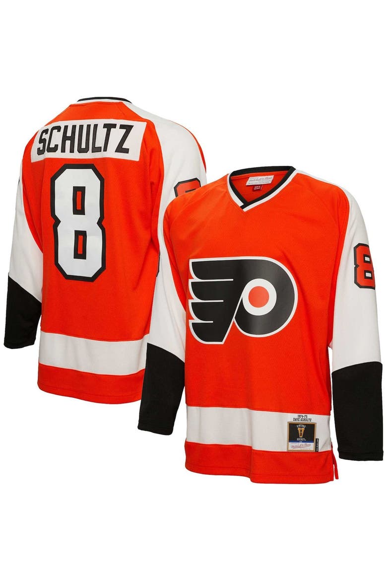 Men's Mitchell & Ness Dave Schultz Orange Philadelphia Flyers  1974/75 Blue Line Player Jersey, Alternate, color, Orange