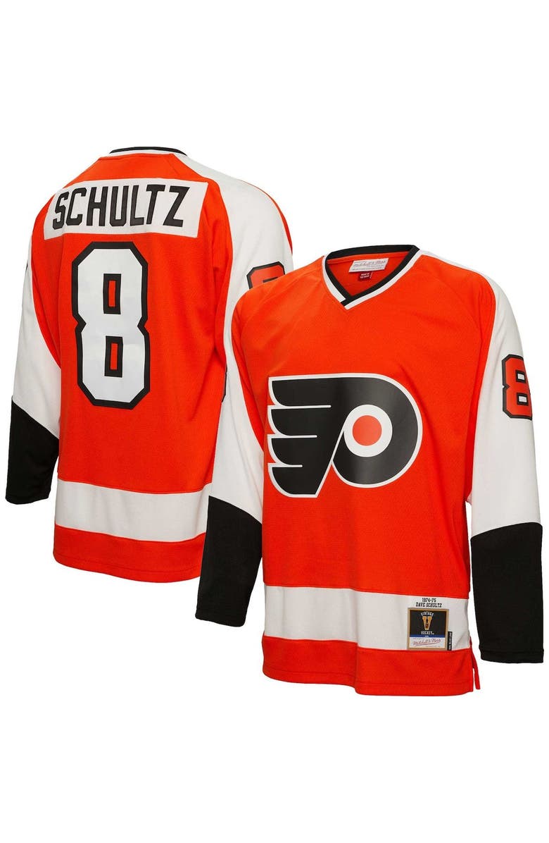 Mitchell & Ness Men's Mitchell & Ness Dave Schultz Orange Philadelphia Flyers  1974/75 Blue Line Player Jersey, Alternate, color, 