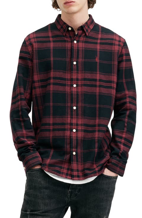 Thorn Plaid Flannel Button-Up Shirt