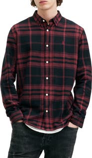AllSaints Thorn Plaid Flannel Button-Up Shirt