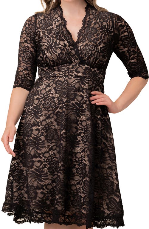 Kiyonna Mademoiselle Lace A-line Dress In Black