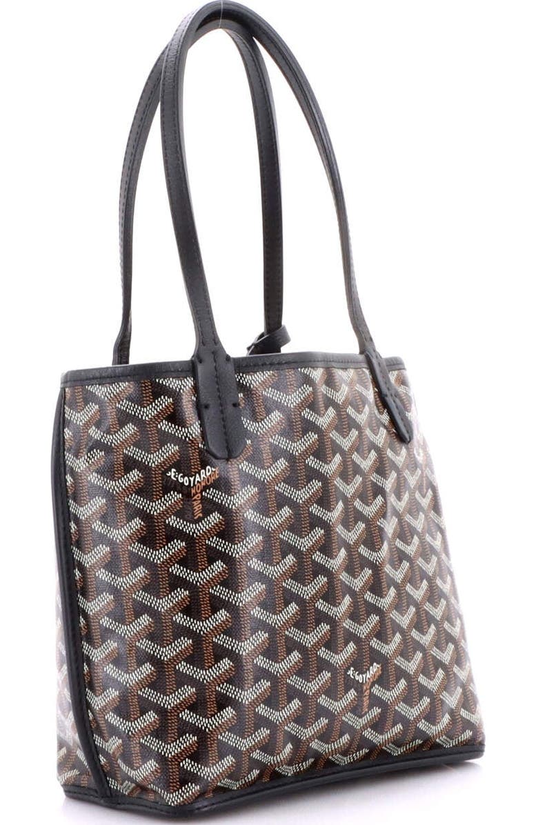 Pre-Owned Goyard Anjou Reversible Tote Coated Canvas Mini, Alternate, color, Black