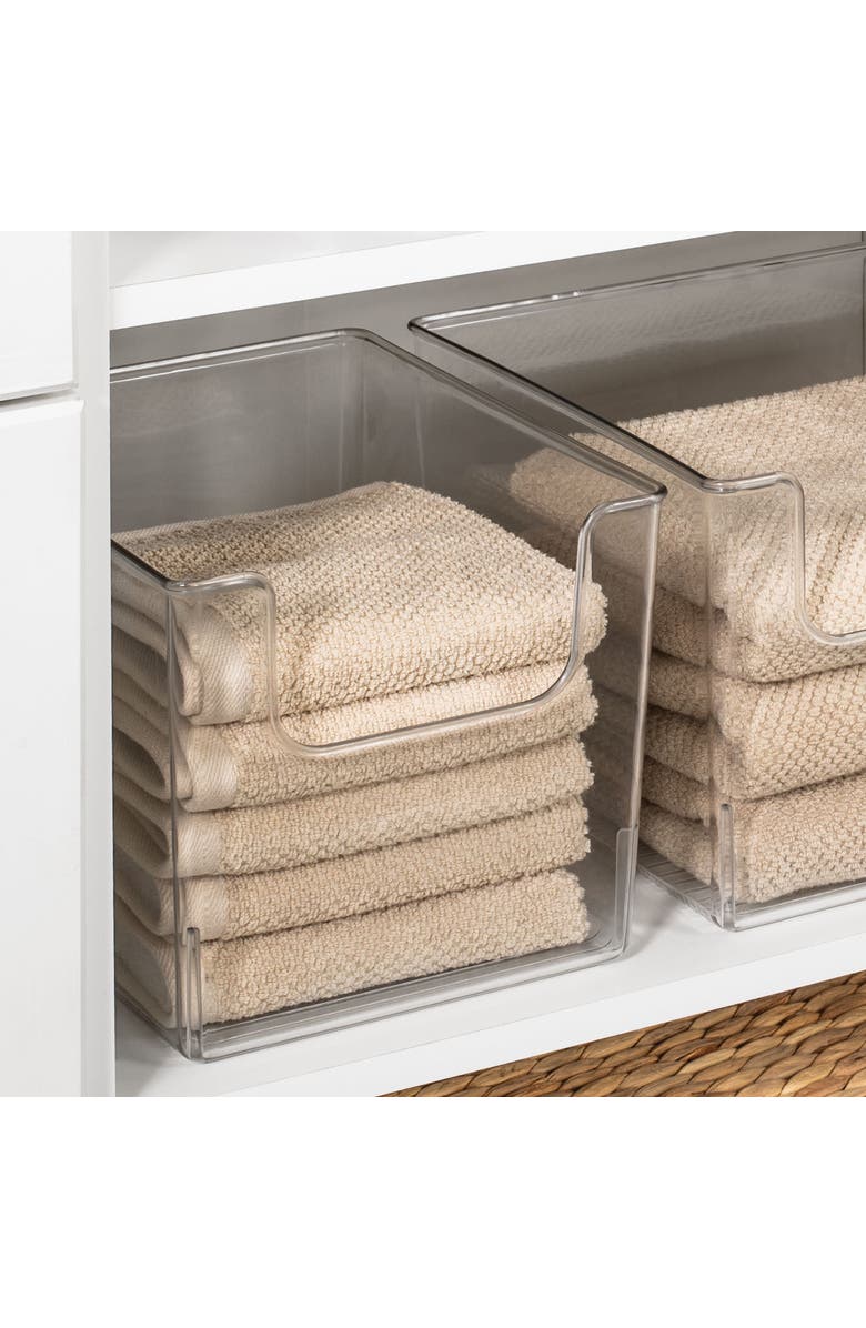 mDesign Kitchen Plastic Storage Organizer Bin with Open Front - 8 Pack, Alternate, color, Clear