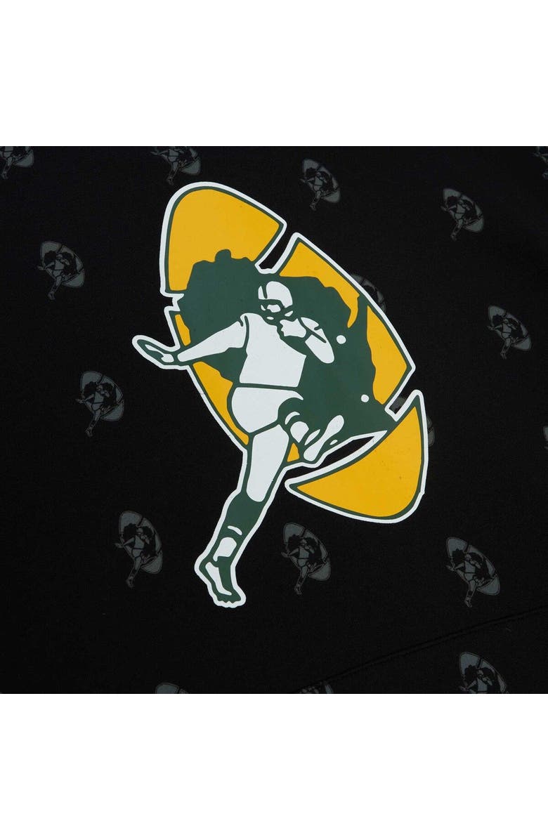 Mitchell & Ness Men's Mitchell & Ness Black Green Bay Packers Allover Print Fleece Pullover Hoodie, Alternate, color, Black