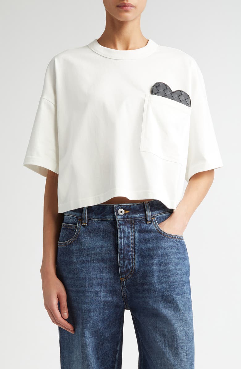 Bottega Veneta Soft Cotton Jersey Crop T-Shirt with Detachable