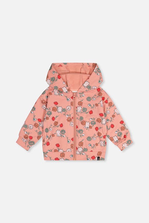 French Terry Cat Hooded Zip Cardigan
