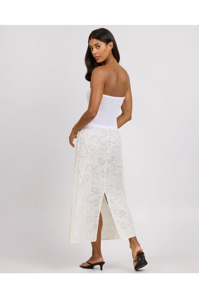 Crochet Knit Mix Media Dress, Alternate, color, White