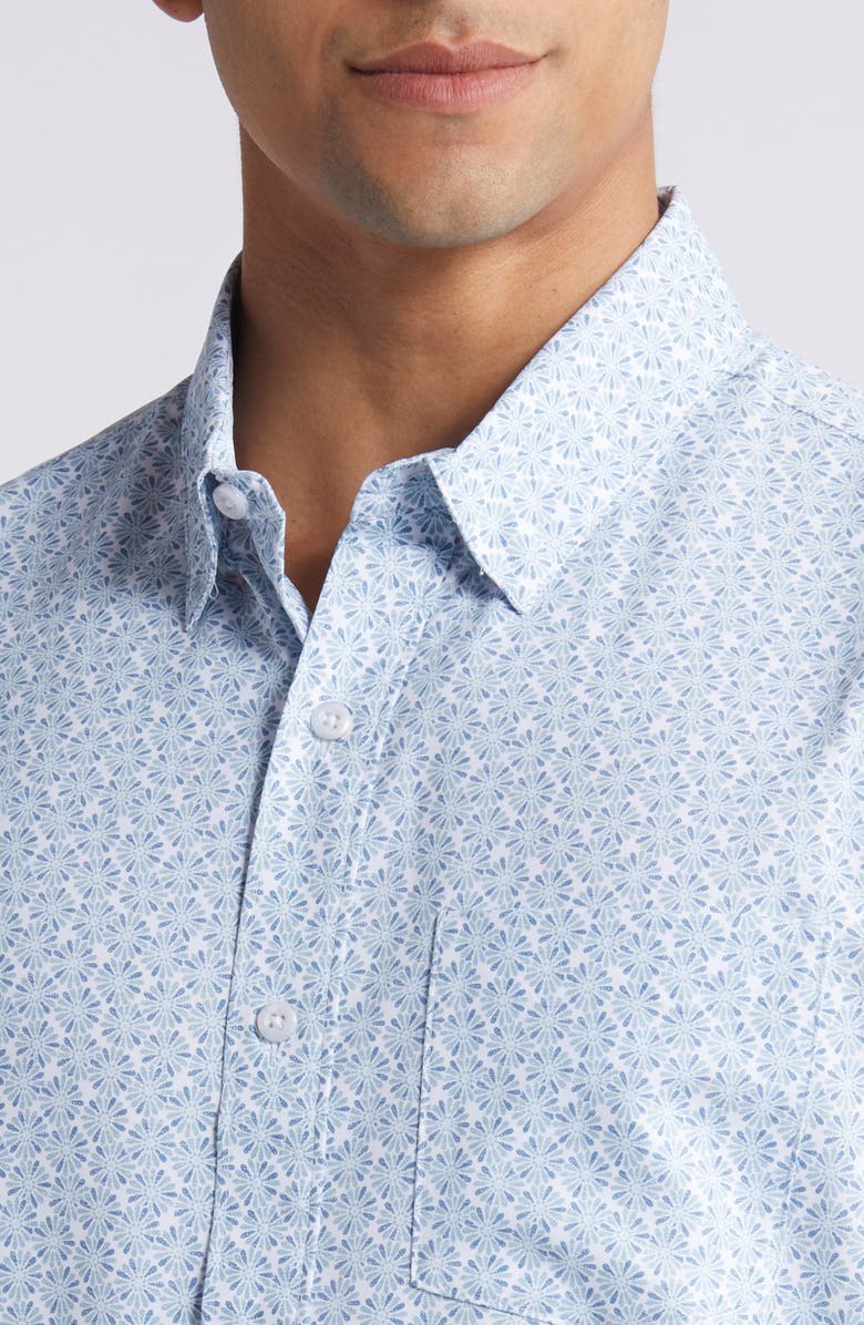 TravisMathew Country Mile Short Sleeve Button-Up Shirt, Alternate, color, White