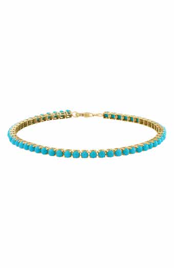 EFFY 14K Yellow Gold Turquoise Tennis Bracelet