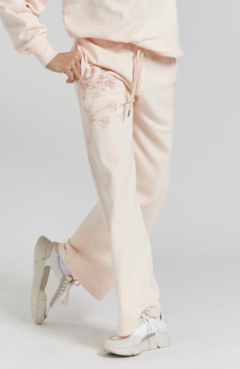 Sitka Blossom-Embroidered Ethical-Cotton Joggers
