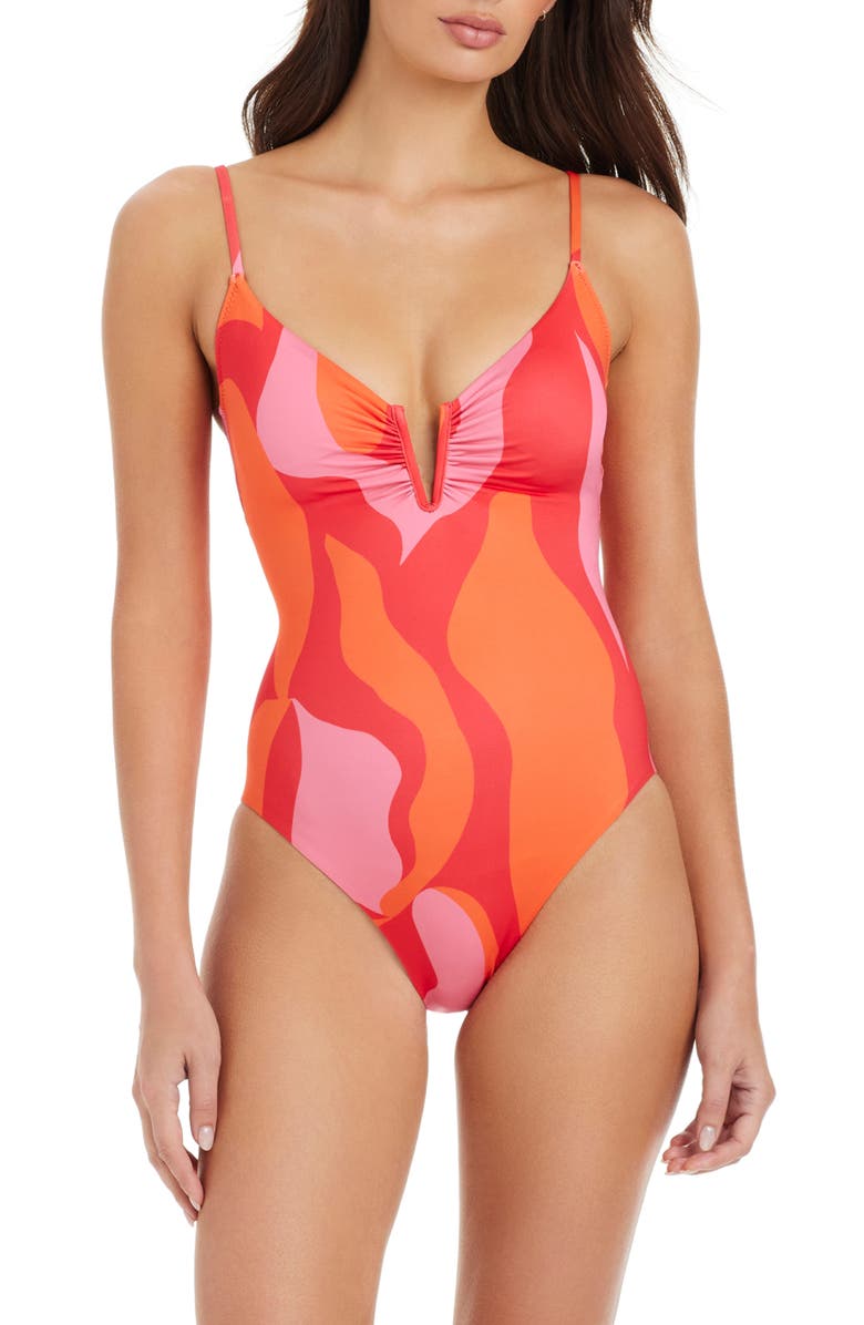 Sanctuary Mio Abstract Print One-Piece Swimsuit, Main, color, 
