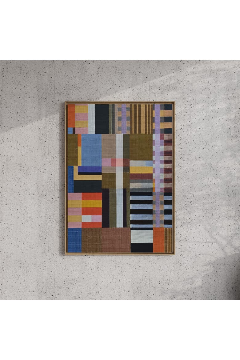 Woven Perspectives No. 02 Geometric Abstract Art Print, Alternate, color, White Frame - 30x40