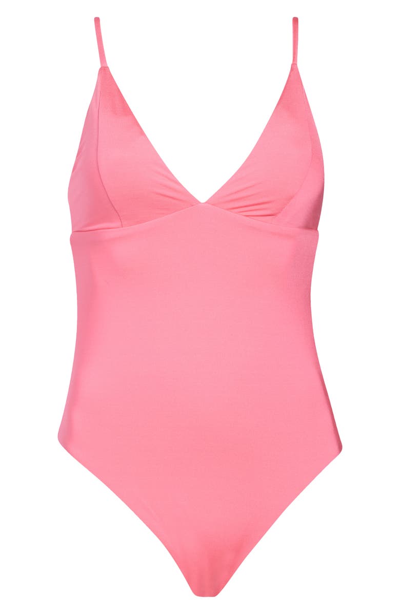 Becca V-Neck Underbust One Piece Swimsuit, Alternate, color, Garden Pink