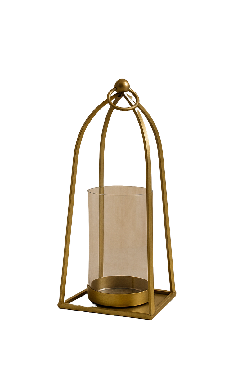 Raiz Studio Arc Brass Hurricane Holder, Main, color, Brass