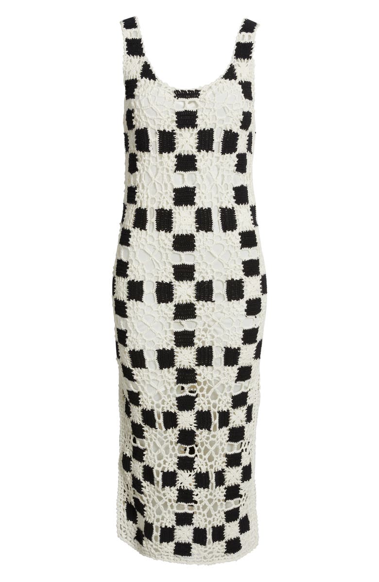 Cleobella Lily Sleeveless Crochet Midi Dress, Alternate, color, Ivory / Black