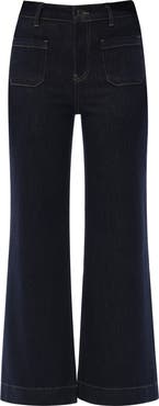 Bayeas Patch Pocket High Waist Wide Leg Jeans