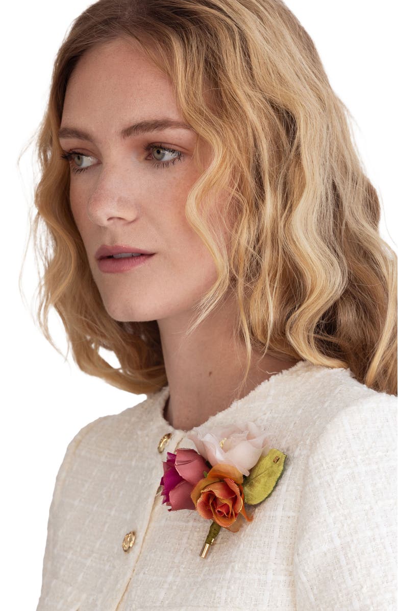 Helena Simon The Spray Rose Floral Brooch, Alternate, color, Multi