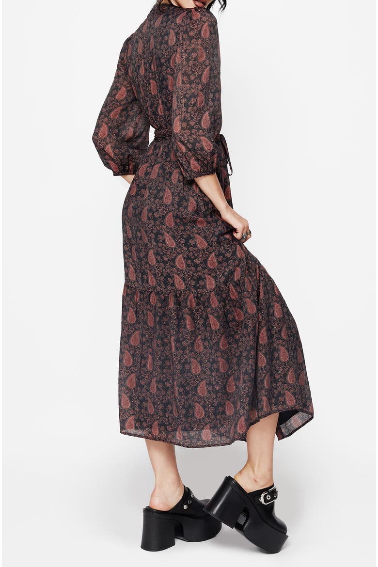 Isola Paisley Shift Midi Dress, Alternate, color, Red