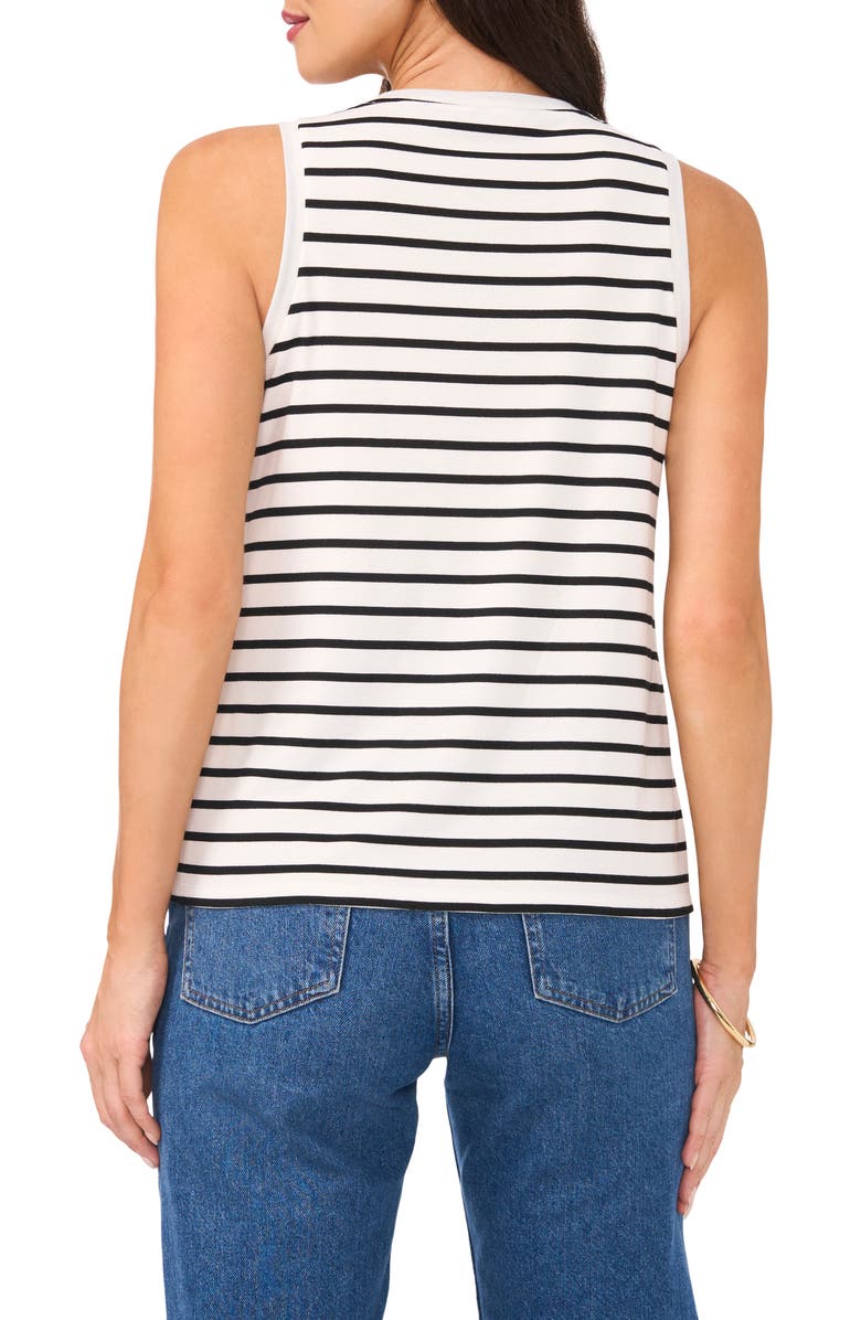 Vince Camuto Sequin Stripe Cotton Tank Top, Alternate, color, 