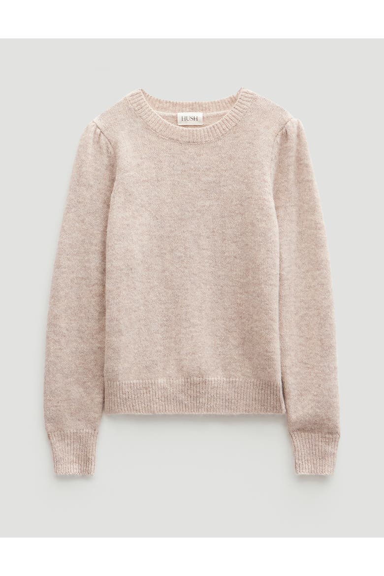 Gathered Shoulder Wool Blend Sweater, Alternate, color, Off White
