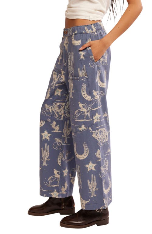 Shop Free People Seaside Pants In Indigo Combo - Rodeo