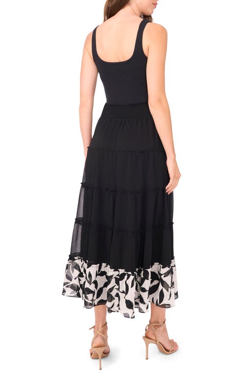 Halogenr Halogen(r) Tiered Smocked Midi Skirt In Black