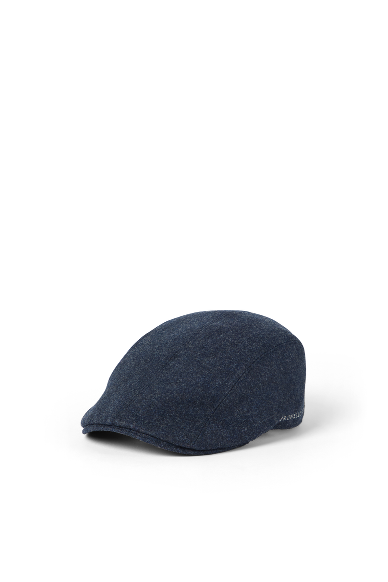 Virgin wool flannel flat cap, Main, color, Night