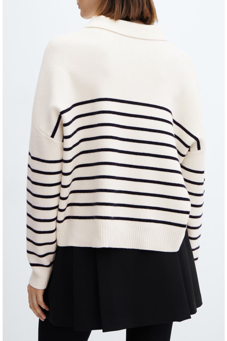Stripe Polo Sweater, Alternate, color, WHITE/ DARK NAVY