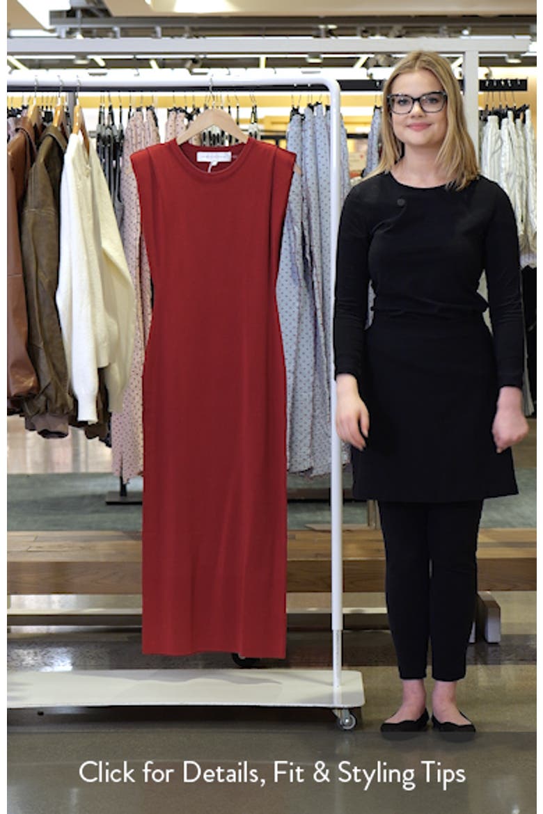 Pleated Shoulder Midi Sweater Dress video