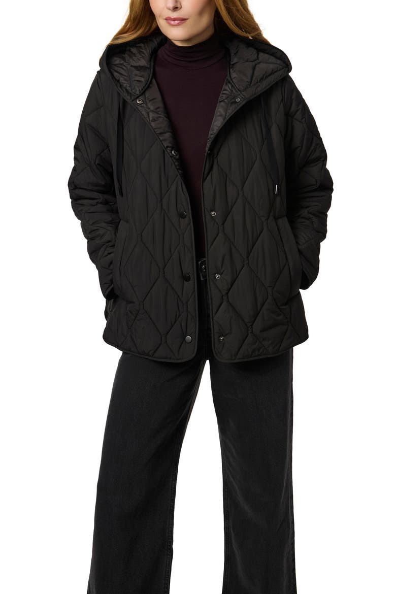 Ashbury Diamond Quilted Hooded Liner Jacket, Alternate, color, BLACK