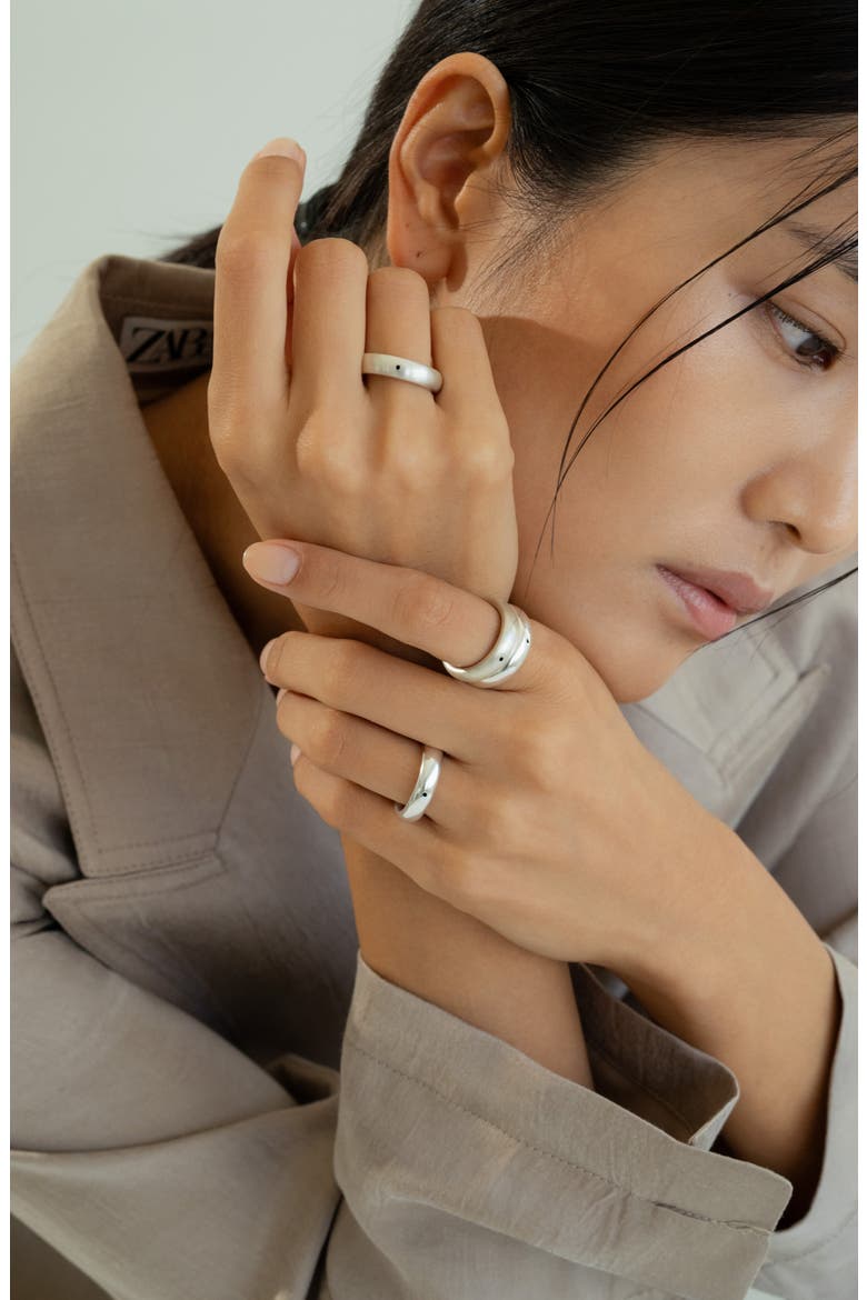 Sterling Silver 18k Gold Plated Lenore Polished Ring Minimalist Dainty, Alternate, color, Silver