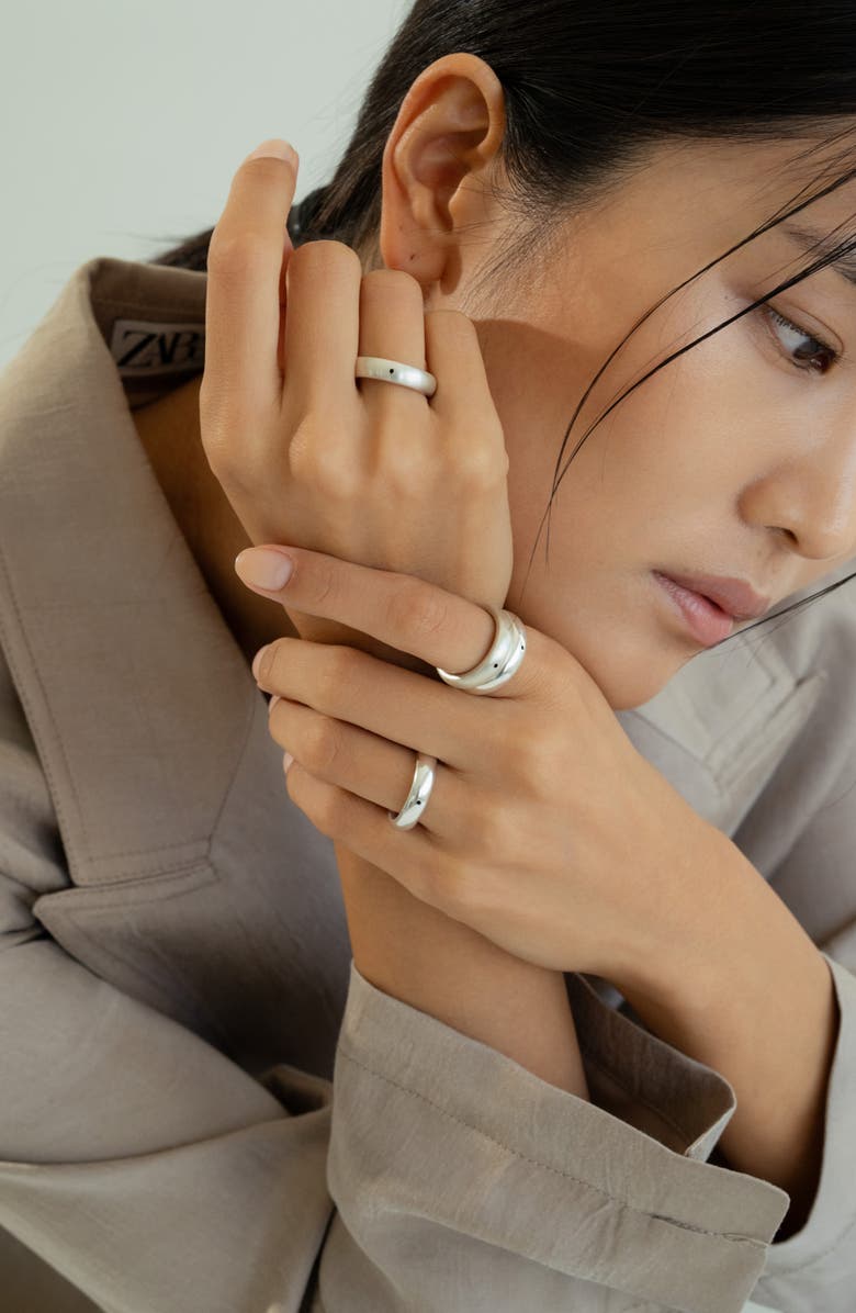 Bearfruit Jewelry Sterling Silver 18k Gold Plated Lenore Polished Ring Holiday Gift Idea, Alternate, color, Silver