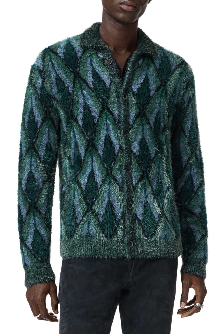 Fardella Abstract Fuzzy Cardigan, Main, color, PEACOCK BLUE