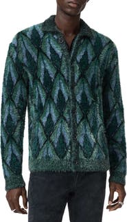 John Varvatos Fardella Abstract Fuzzy Cardigan