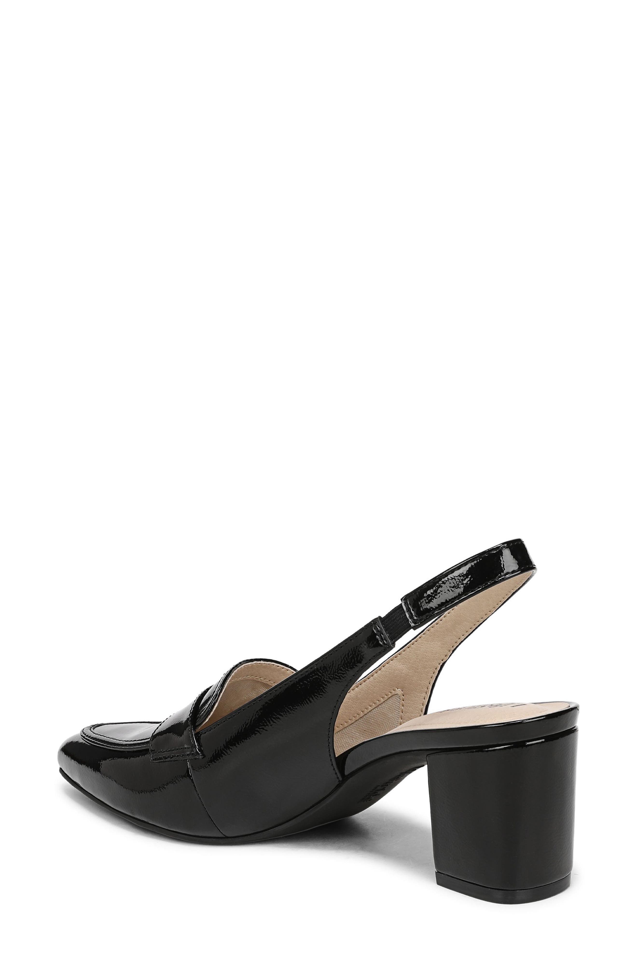 Angel Slingback Pointed Toe Loafer Pump, Alternate, color, BLACK