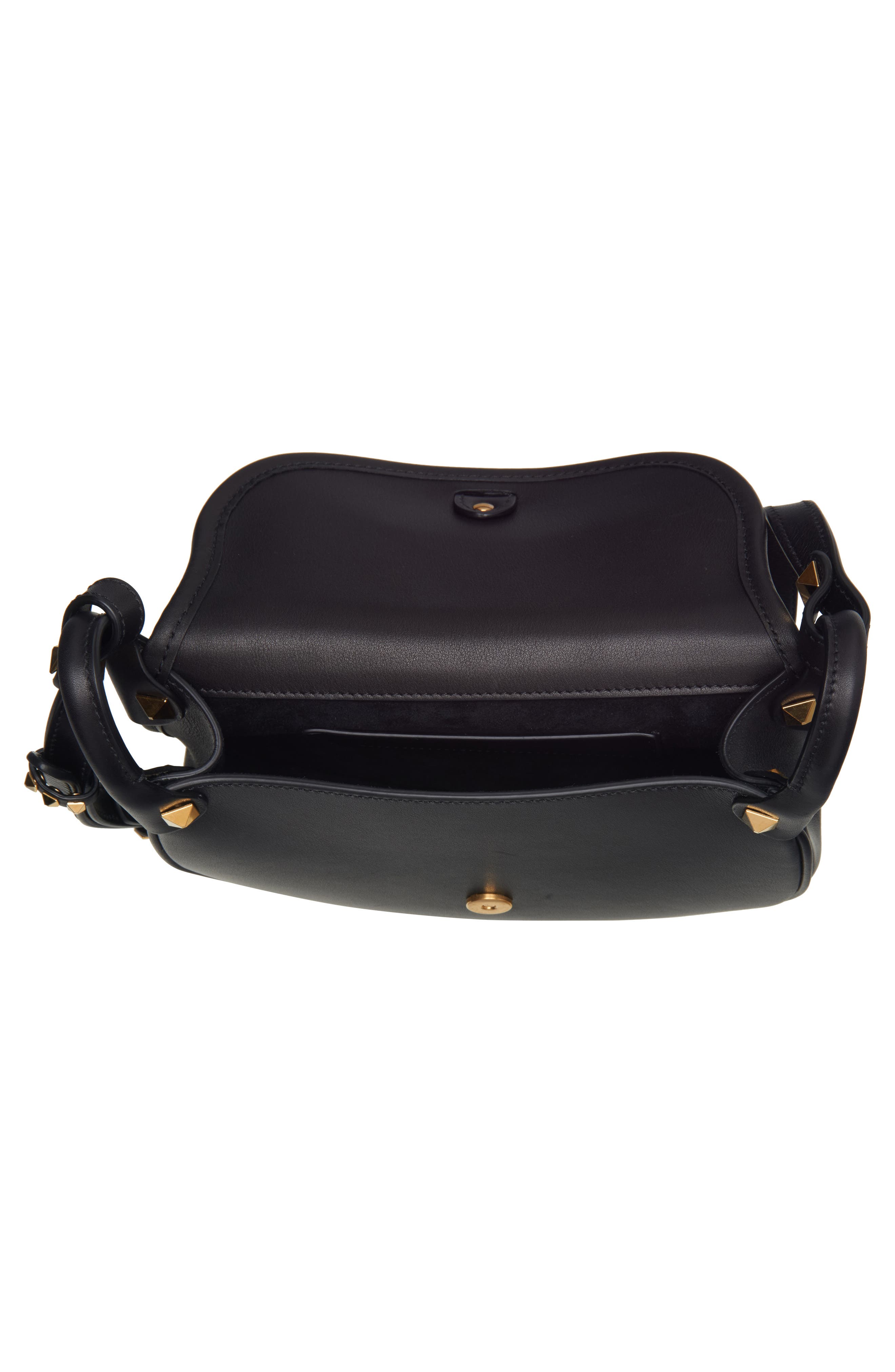 Valentino Garavani Small Flaneuse Leather Shoulder Bag, Alternate, color, Black