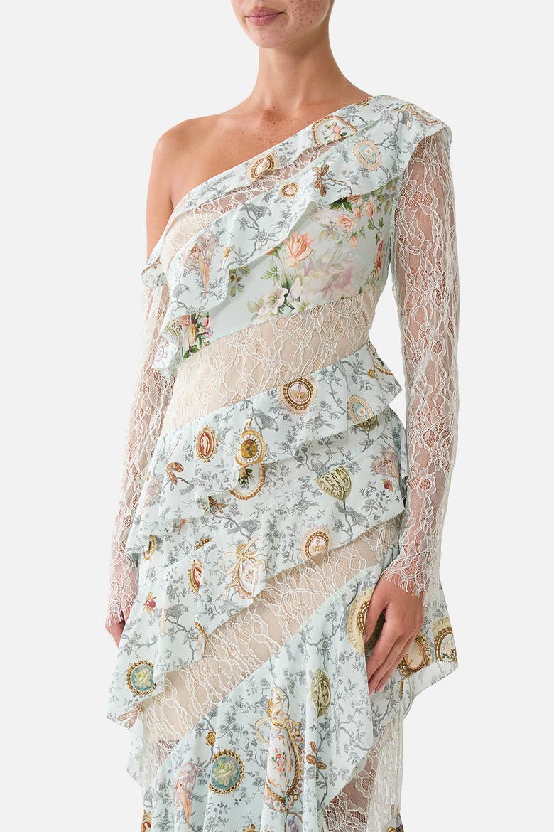 Asymmetric Frill Panelled Dress, Alternate, color, Wildflower Wunderland