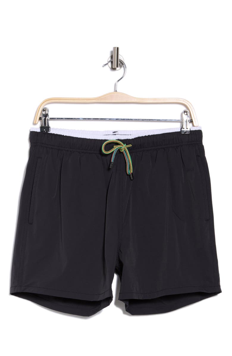 Bugatchi Solid Swim Trunks, Alternate, color,