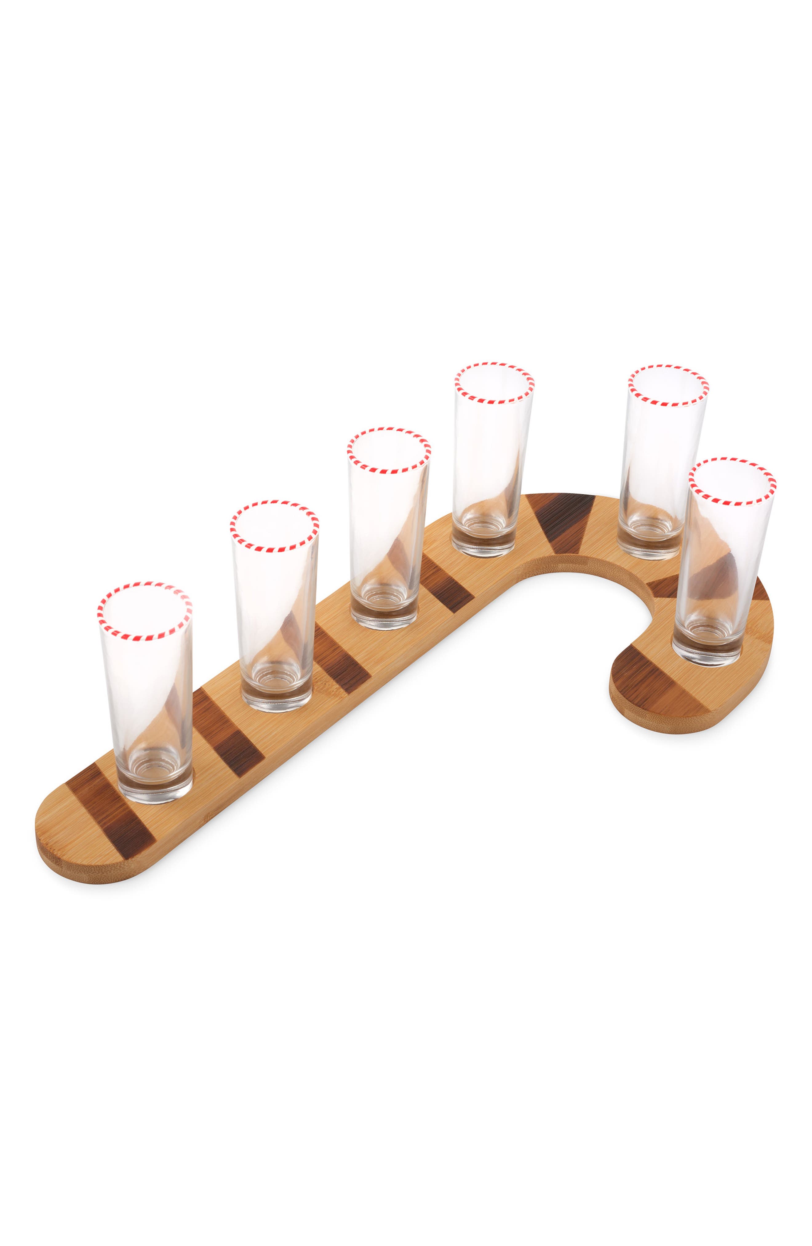 Brooklyn Steel Co. 7-Piece Candy Cane Shot Glass Board Set