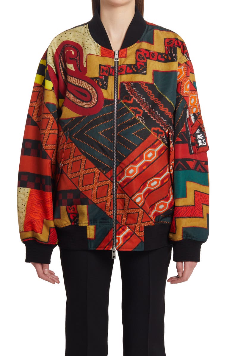 Etro Vanessa Oversize Reversible Bomber Jacket, Main, color,