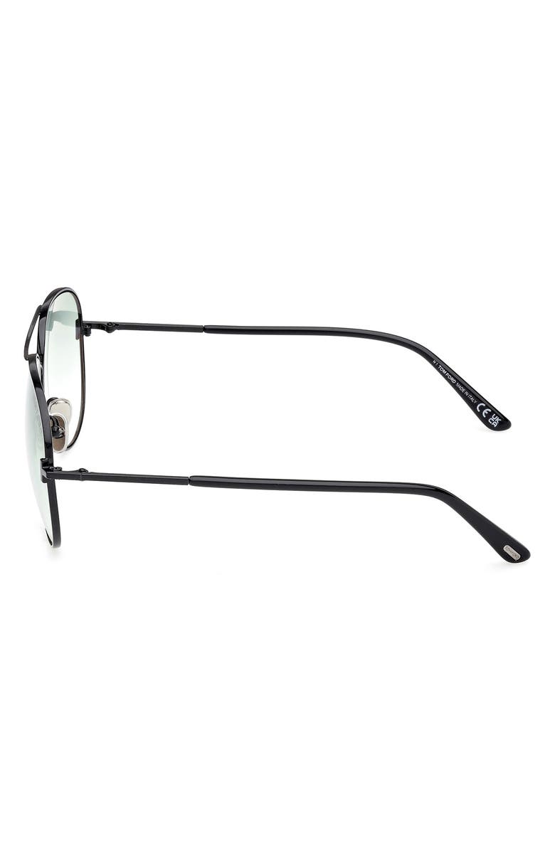 TOM FORD Clark 59mm Gradient Pilot Sunglasses, Alternate, color, Shiny Black / Gradient Green